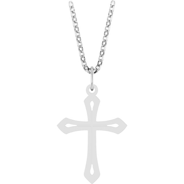 14k-white-cross-18"-necklace