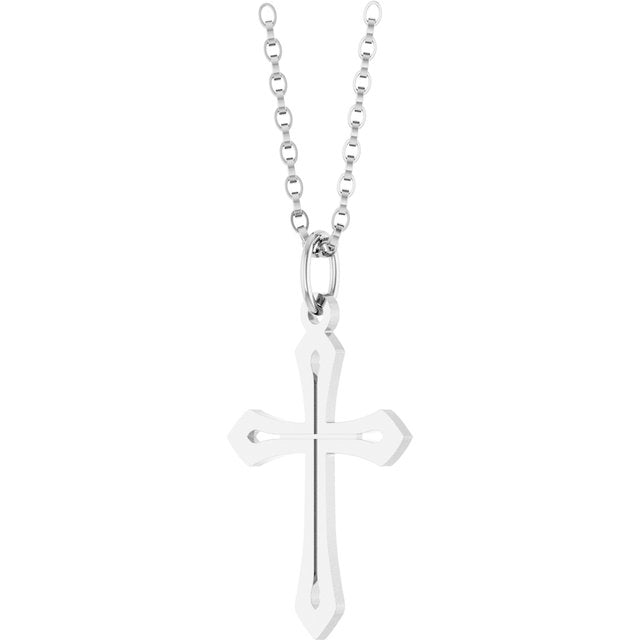 14k-white-cross-18"-necklace