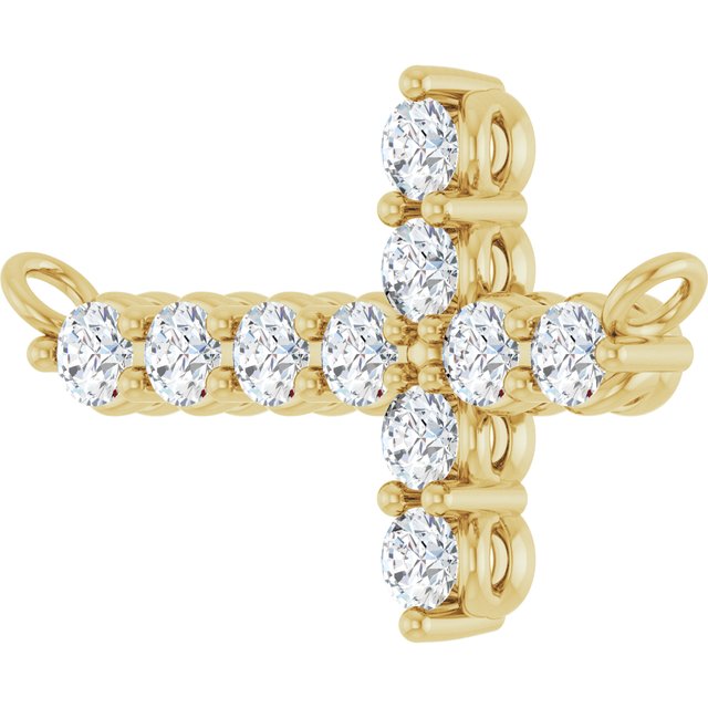 14k-yellow-1/4-ctw-natural-diamond-sideways-cross-necklace-center