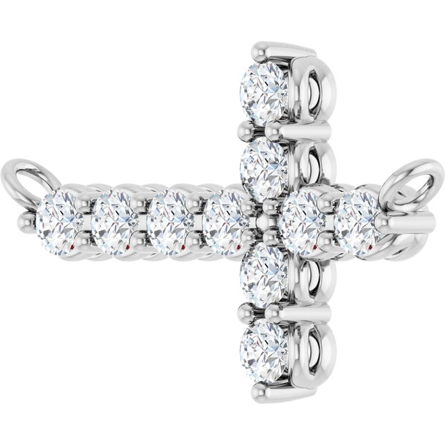14k-white-1/3-ctw-lab-grown-diamond-sideways-cross-necklace-center