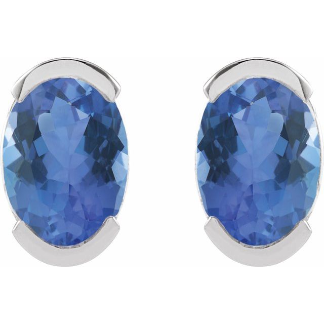 sterling-silver--natural-tanzanite-stud-earrings