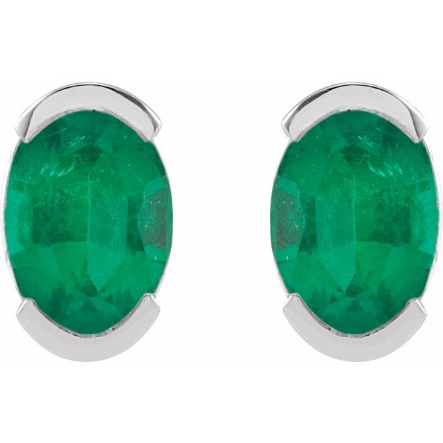 sterling-silver--lab-grown-emerald-stud-earrings