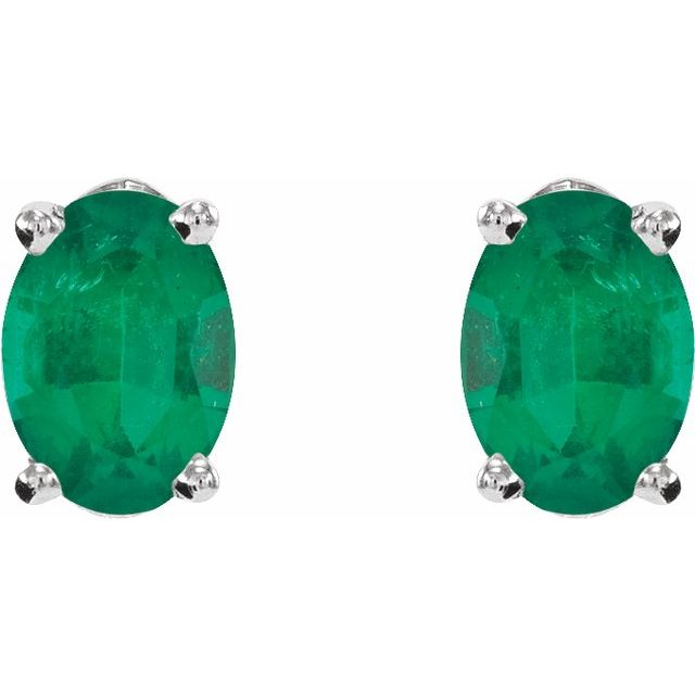 14k-white-natural-emerald-earrings
