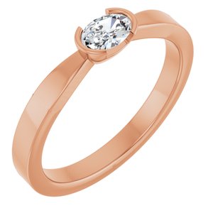 1/4 ct Diamond Half Bezel Solitaire Ring
