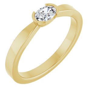 1/4 ct Diamond Half Bezel Solitaire Ring