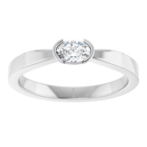 1/4 ct Diamond Half Bezel Solitaire Ring
