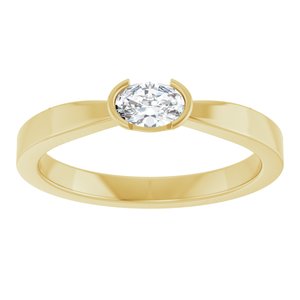 1/4 ct Diamond Half Bezel Solitaire Ring