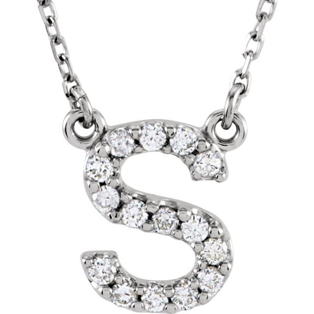 sterling-silver-accented-initial-e-16"-necklace-mounting