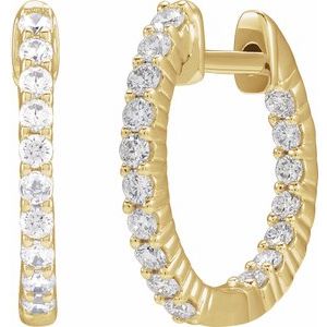1 ct Diamond Inside-Outside Hoop Earrings