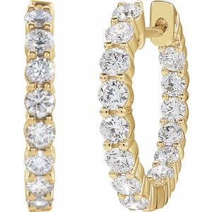 1 ct Diamond Inside-Outside Hoop Earrings