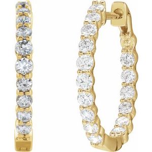 1 ct Diamond Inside-Outside Hoop Earrings