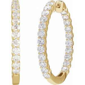 1 ct Diamond Inside-Outside Hoop Earrings