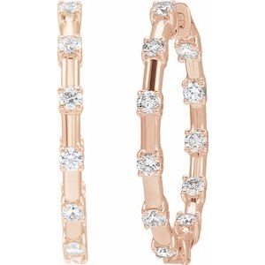 1 ct Lab-Grown Diamond Inside-Outside Hoop Earrings