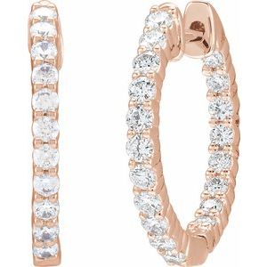 1 ct Diamond Inside-Outside Hoop Earrings