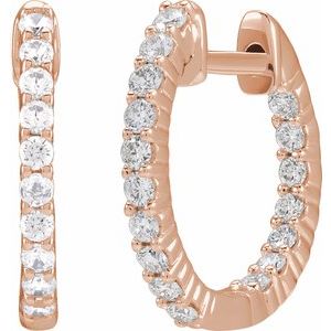 1 ct Diamond Inside-Outside Hoop Earrings