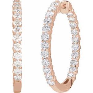 1 ct Diamond Inside-Outside Hoop Earrings