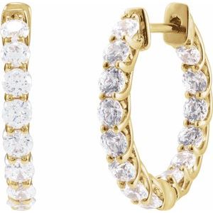 2 1/5 ct Diamond Inside-Outside Hoop Earrings
