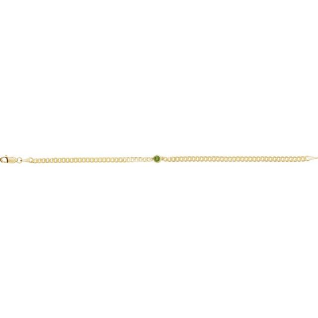 14k-yellow-natural-peridot-link-7"-bracelet