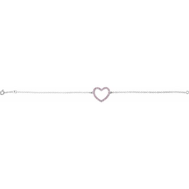 sterling-silver-pink-cubic-zirconia-heart-7"-bracelet