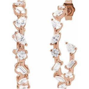2 ct Lab-Grown Diamond Hoop Earrings