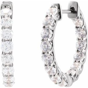 2 1/5 ct Diamond Inside-Outside Hoop Earrings