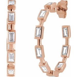 1 1/4 ct Lab-Grown Diamond Hoop Earrings