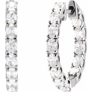 2 5/8 ct Diamond Inside-Outside Hoop Earrings
