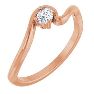 1/6 ct Diamond Solitaire Freefrom Ring