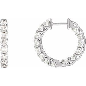 2 1/5 ct Diamond Inside-Outside Hoop Earrings