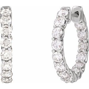 2 1/5 ct Diamond Inside-Outside Hoop Earrings
