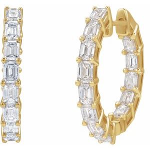 3 ct Diamond Inside-Outside Hoop Earrings