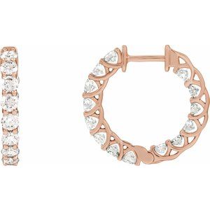 2 1/5 ct Diamond Inside-Outside Hoop Earrings