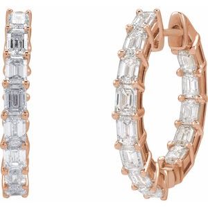 3 ct Diamond Inside-Outside Hoop Earrings