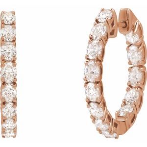 2 5/8 ct Diamond Inside-Outside Hoop Earrings