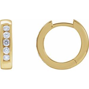 1/3 ct Diamond Hinged Hoop Earrings