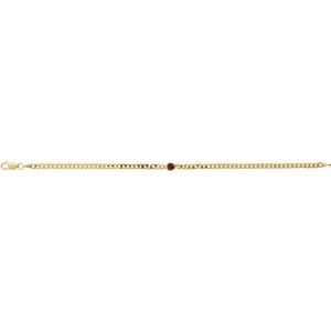 Bezel-Set Solitaire Curb Link Bracelet
