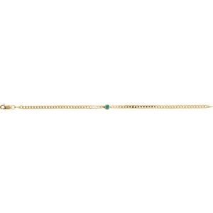 Bezel-Set Solitaire Curb Link Bracelet