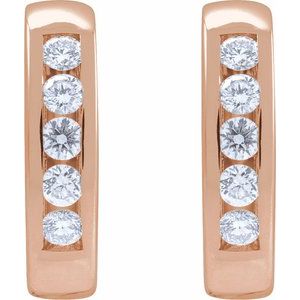 1/3 ct Diamond Hinged Hoop Earrings