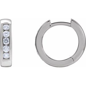 1/3 ct Diamond Hinged Hoop Earrings
