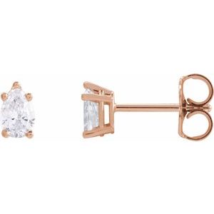 3/8 ct Diamond Pear 5-Prong Stud Earrings