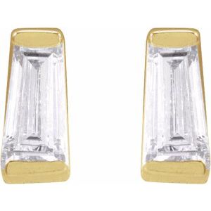 0.02 ct Natural Diamond Tapered Baguette Channel-Set Stud Earrings
