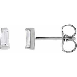 0.02 ct Natural Diamond Tapered Baguette Channel-Set Stud Earrings