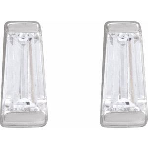 0.02 ct Natural Diamond Tapered Baguette Channel-Set Stud Earrings