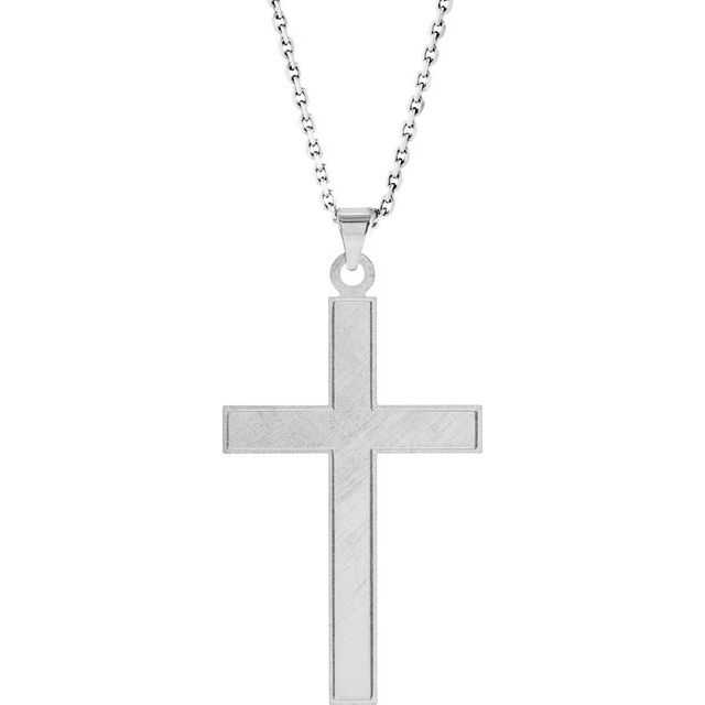 14k-white--cross-18"-necklace