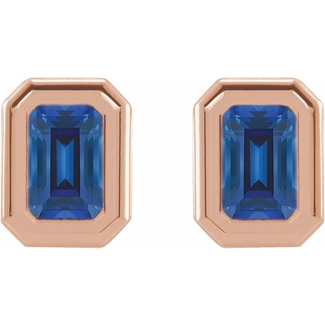 14k-rose-lab-grown-blue-sapphire-solitaire-earrings