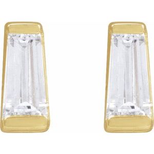 0.02 ct Natural Diamond Tapered Baguette Channel-Set Stud Earrings