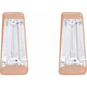 0.02 ct Natural Diamond Tapered Baguette Channel-Set Stud Earrings
