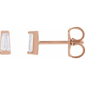0.02 ct Natural Diamond Tapered Baguette Channel-Set Stud Earrings