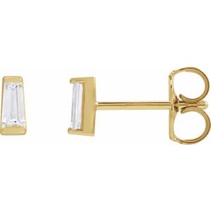 0.02 ct Natural Diamond Tapered Baguette Channel-Set Stud Earrings