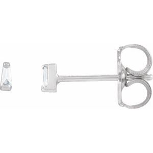 0.02 ct Natural Diamond Tapered Baguette Channel-Set Stud Earrings